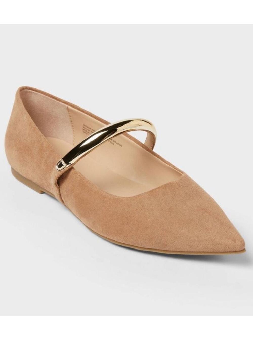 • NWT TARGET A NEW DAY CASSIDEE POINTED MARY JANE FLAT WITH GOLD STRAP •